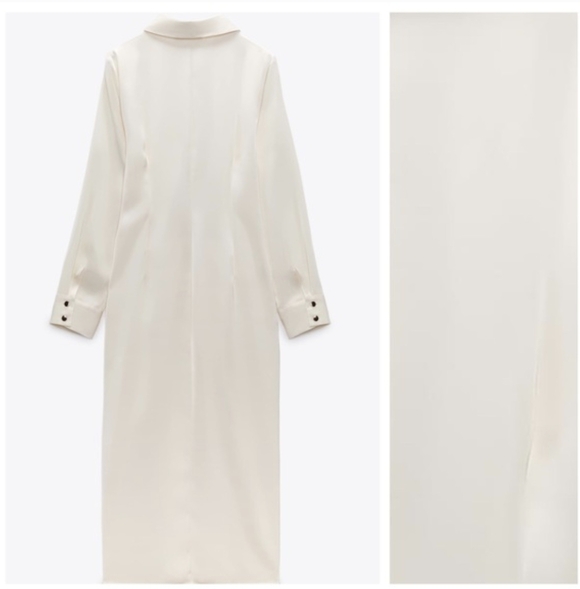 Satin Draped Shirt Dress - Picture 4 of 8